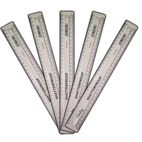 Croxley Shatterproof Ruler Clear Silver Line