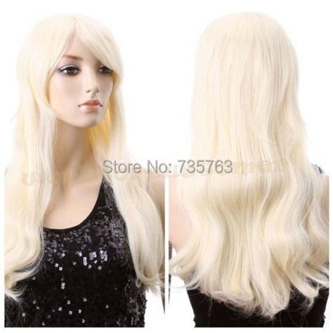 Xiuli 000843 Lady Long Curly Blonde Hair Women Natural Cosplay Costume