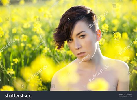 Young Modern Girl With No Clothes On Nature Stock Photo 53669986
