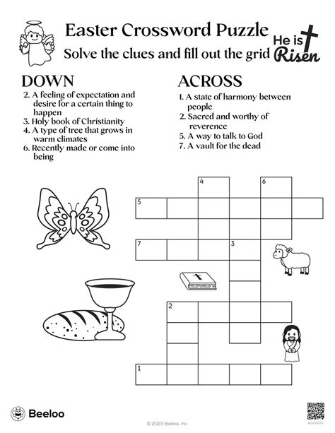 Easter Themed Crossword Puzzles Beeloo Printable Crafts And