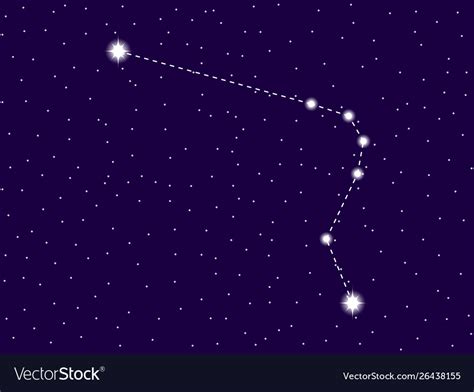 Horologium Constellation Starry Night Sky Zodiac Vector Image