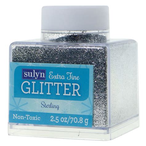 Sulyn Extra Fine Glitter For Crafts Sterling Silver 25 Oz
