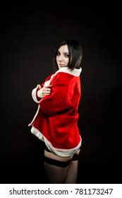 Sexy Santas Helper Posing Over Dark Stock Photo Shutterstock