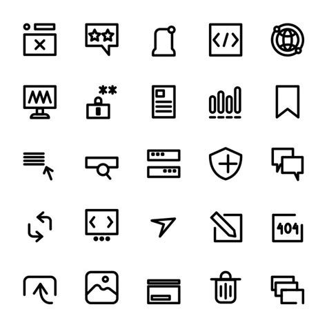 25 Black Minimalist Premium Website Simple Line Icon Set Master Bundles