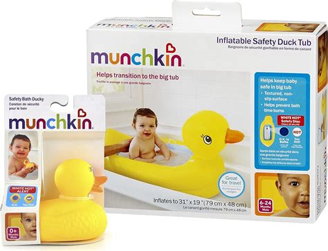 Munchkin White Hot Inflatable Safety Duck Tub And Bath Ducky Toy Baby