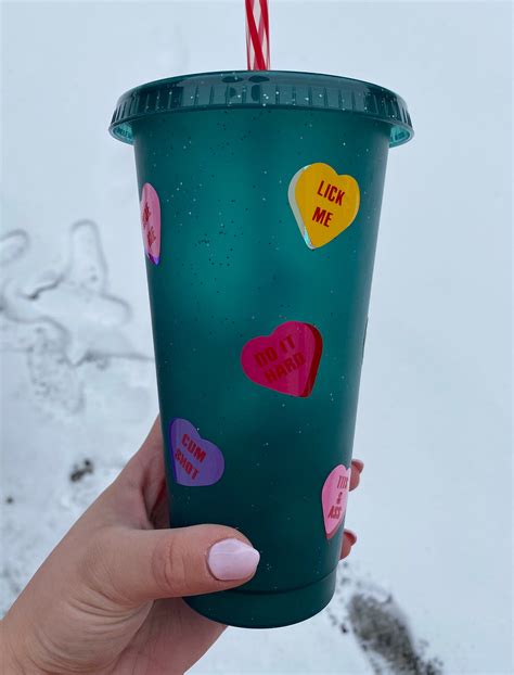 Naughty Glitter Valentine Cold Cup Etsy