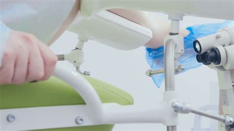 A Patient Is Sitting In A Gynecological Chair Stock Video Footage 0007