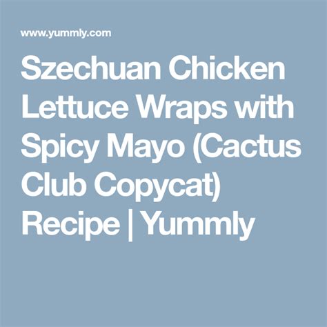 Korn live at the cactus club in san jose, ca on december 3rd, 1994 i am transferring a bunch of old bootlegs that i have from old vhss that are getting. Szechuan Chicken Lettuce Wraps with Spicy Mayo (Cactus ...