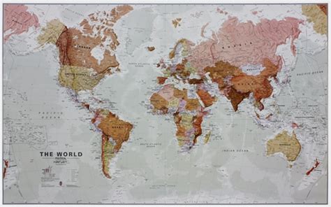 World Executive Wall Map Laminated Maps International Maps