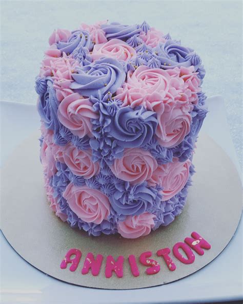 Pretty Purple And Pink Birthday Cake Pink Birthday Cakes Purple