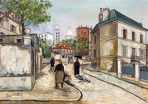 Maurice Utrillo 1883 1955 Rue Ravignan 1924 Huile Sur Toile Signée