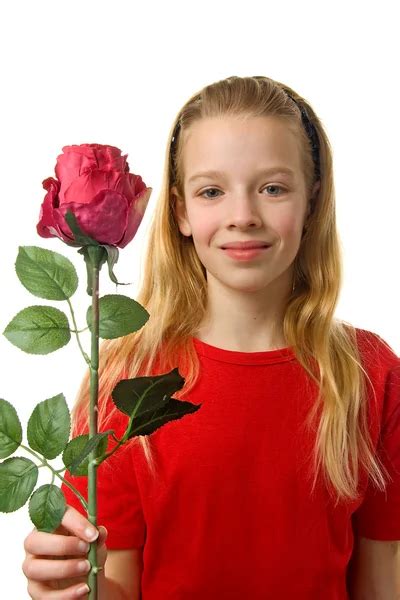 Young Girl Gives Rose Stock Photo By ©sannie32 2441376