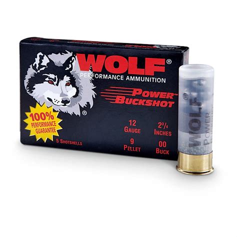 Wolf Power Buckshot 12 Gauge 2 34 00 Buckshot 9 Pellets 250