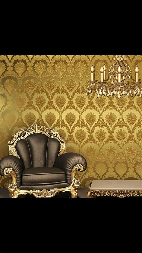 Golden Wallpaper Cheap Wallpaper Metallic Wallpaper Damask Wallpaper
