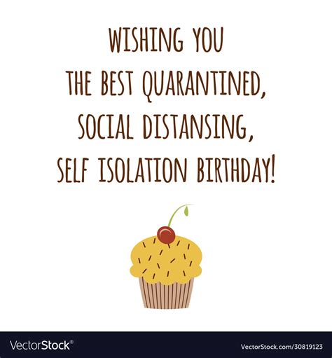 Happy Quarantined Birthday Funny Quarantine Vector Image