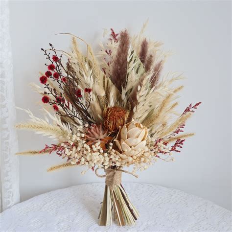 Pampas Grass Bouquet Preserved Flowers Dried Flowers Etsy
