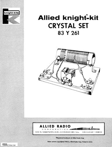 Knight Kit Crystal Set Manual R² Ebay