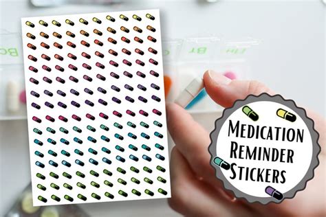 Medication Reminder Stickers Colorful Small Pills