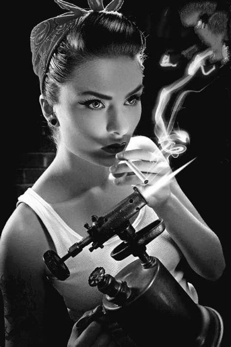 Smoking Ladies Girl Smoking White Figures Chiaroscuro Vintage