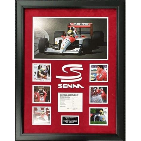 Ayrton Senna F1 Mclaren Signed Genuine Signature Autograph Display Coa
