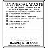 Universal Waste Labels Photos