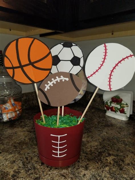 Diy Sports Themed Table Centerpiece Sports Themed Birthday Party