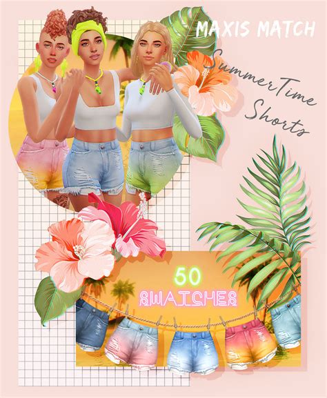Emmibouquet — Summer Time Shorts I Have Seen Many Versions Of Sims 4