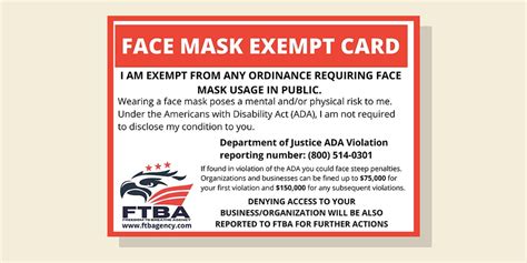 Free Printable Face Mask Exemption Card
