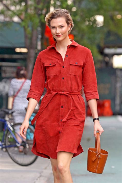 Karlie Kloss Wearing A Red Dress In Nyc Gotceleb