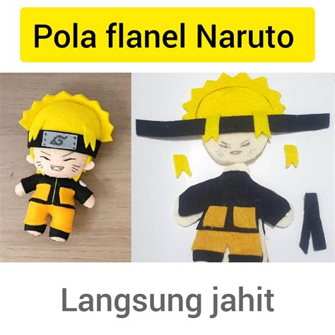 Aplikasi flanel pola Naruto / karakter Naruto - aplikasi langsung jahit