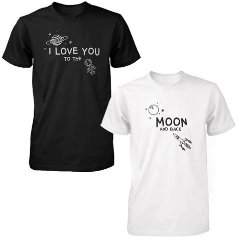 See more ideas about couple shirts, cute couple shirts, shirts. I Love You to the Moon and Back Cute Couple Shirts Black ...