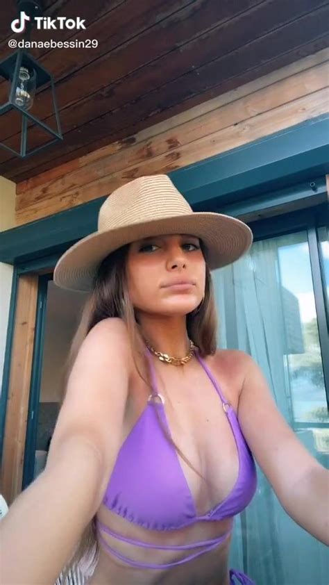 Hottie Danae Makeup Shows Cleavage In Violet Bikini Top Sexyfilter Com