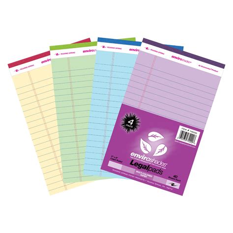 Roaring Spring Recycled Colored Legal Writing Pads Pack Mini Sized X Perforated