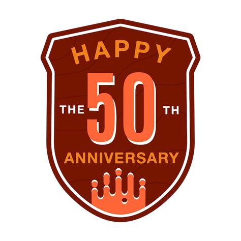 Premium Vector Happy 50 Years Anniversary Logo Template Wedding Badge