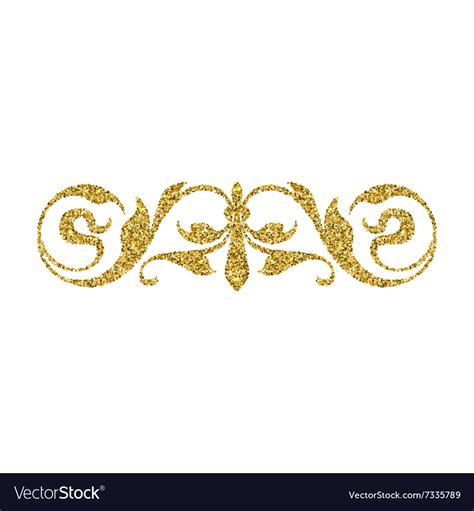 Gold Glitter Swirl Vintage Ornament Royalty Free Vector