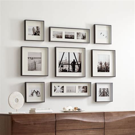 Brushed Black Picture Frame Gallery Set Of 9 Reviews Crate