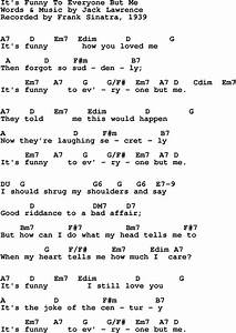 Song Lyrics With Guitar Chords For It 39 S Funny To Everyone But Me