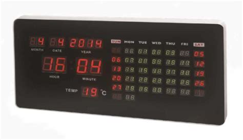 China Led Digital Electronic Full Calendar Wall Clock With Temperature