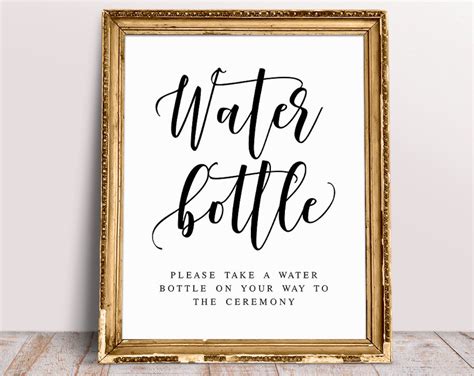 Water Bottle Sign Wedding Signs Please Take A Water Bottle Etsy