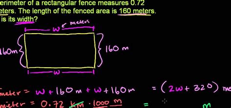 How To Calculate The Width Of A Fence Given Its Length And Perimeter