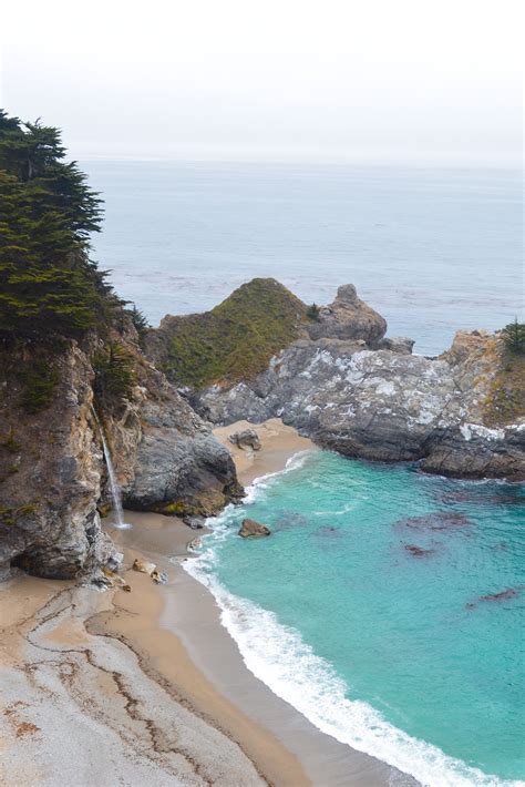 Mcway Falls Is Located Along California Highway 1 In The Julia Pfeiffer