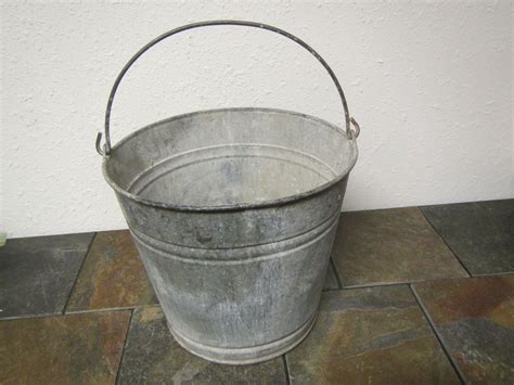 Vintage Galvanized Metal Bucket Galvanized Pail Metal Feed Bucket