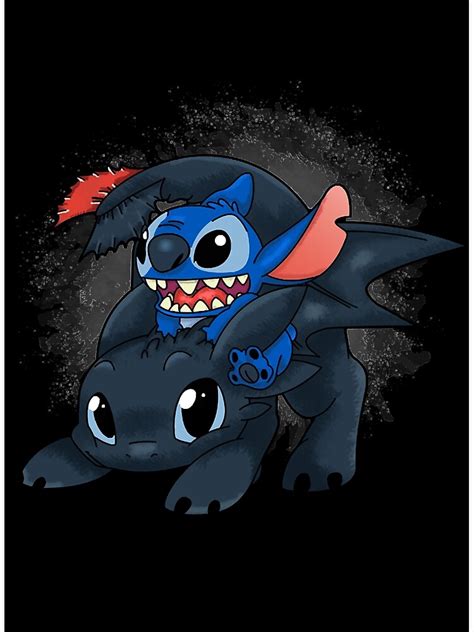 Stitch Toothless Crossover Poster For Sale By Seangay7367491 Redbubble