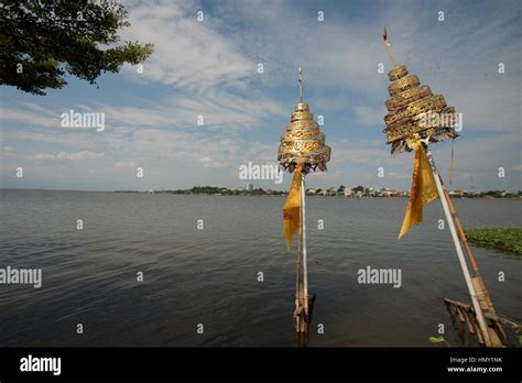 The Temple Island Or Wat Tiloke Aram Island At The Lake Of Kwan Phayao