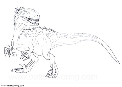 Indoraptor Coloring Pages Clipart Black And White Free Printable Porn Sex Picture