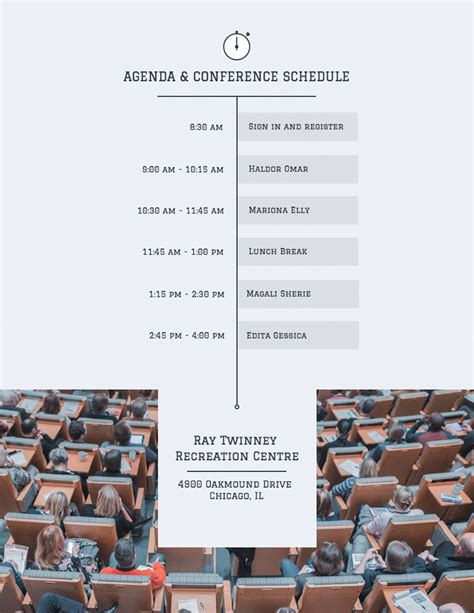 Conference Schedule Timeline Venngage Event Schedule Design