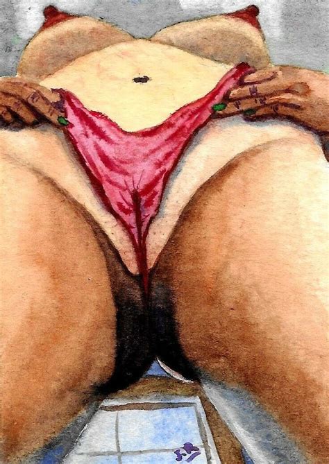 Original Erotic Art Watercolor Painting Nude Asian Curvas Peligrosas