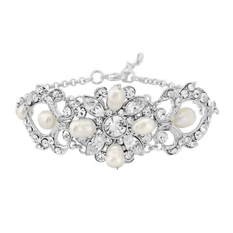 amelia pearl and crystal wedding bracelet crysal bridal bracelet