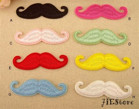 Colorful Moustache Iron On Patch Cb44 Etsy Patches Iron On Patches