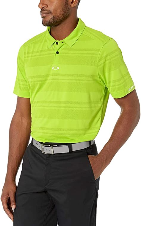 Oakley Mens Aero Stripe Jacquard Golf Polo Shirts
